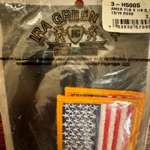 NWT American Flag Patches 4 Reverse Army Uniform IRA GREEN 3 1/4 X 1 13/16 VTG - Picture 9 of 10
